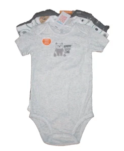 3-Pack CARTER’S One-Piece Bodysuit 24 Months Panda Bear Theme Gray Snaps NEW - Picture 1 of 1