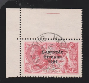 IRELAND SG65 1922 Caballito de mar irlandés Sobreimpresión Thomson Muy fino usado fecha ancha - Imagen 1 de 2