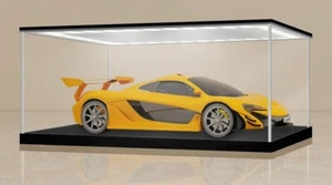 Car Display Case Acrylic 14 in x 10 in LED Light 1/18 Rack Model Diecast Toy Box - Picture 1 of 16