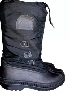 Sorel Glacier NL1042-010 Black Lined Winter Snow Boots Women’s US 9 Excellent - Picture 1 of 7