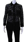 J Crew Collection Womens Button Front Collared Lace Shirt Top Black Size 6