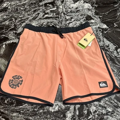 Pantalones Cortos Híbridos Quiksilver Omni Vieira 17” Negros Desteñidos Rojos Para Hombres Grandes Nuevos con Etiquetas $56 Foto 1 de 4