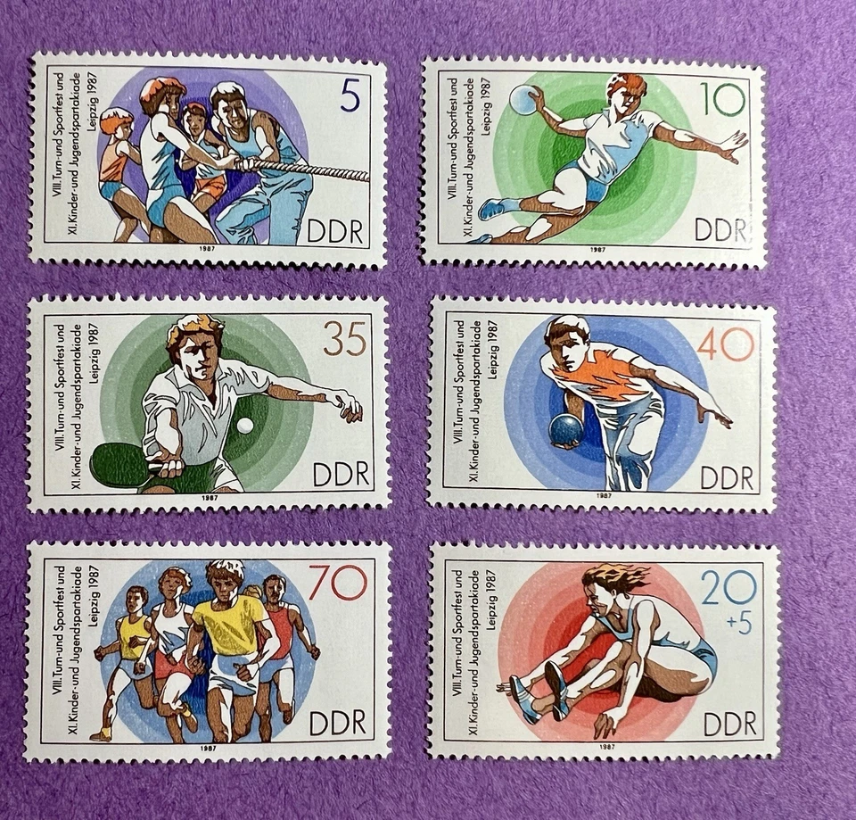 Germany DDR 1987- MNH Scott 2622-2627. Sports Festival & Youth Championships. - Image 1 of 1