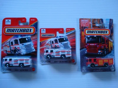Lote de camiones de bomberos Matchbox Scania P360 Foto 1 de 4