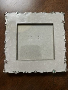 Metal Miniature Picture Frame With Shiny Metal Edging Of Scrolled Flowers - Picture 1 of 4