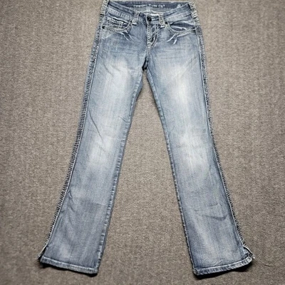 Jeans de toba vaquera para mujer 28x33 B & W corte bootcut Western rodeo luz envejecida Foto 1 de 4