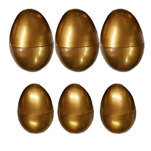 6 huevos de Pascua de plástico vacíos para niños (dorados) - Imagen 1 de 12