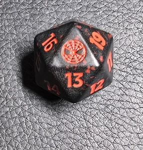 MTG Spider-Man Universes Beyond Spindown Black And Red Dice Die D20 Life Counter - Picture 1 of 1