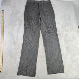 Jos A Bank Dress Pant EXECUTIVE COLLECTION Gray 100% Wool 32 Flat Front Unhemed - Picture 1 of 7