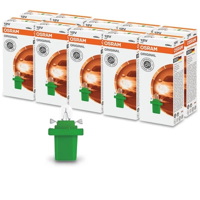 OSRAM GLÜHLAMPE B8 2W INSTRUMENTENBELEUCHTUNG 5D 12V 2722MF 10x STÜCK LAMPEN - Bild 1 von 4