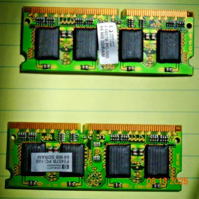 Hewlett Packard f1457b PC-100 64MB SDRAM LOt 2 new - Image 1 of 4