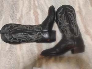Stivali da cowboy vintage in pelle made in U.S.A. da uomo taglia 9D #1650136603 - Foto 1 di 15
