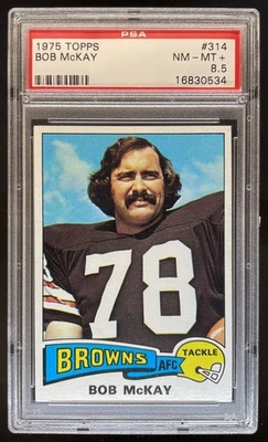 1975 Topps Bob McKay #314 Cleveland Browns PSA 8.5 - Image 1 of 2