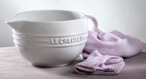 RARO Le Creuset Gres Signature Batidora Cuenco, 3,2 cuartos de galón Blanco Nuevo en caja L24 - Imagen 1 de 10