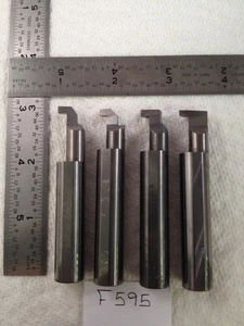 4 USED 1/2" SHANK CARBIDE RETAINING RINGS GROOVE SIZE  .093" - .125"  USA (F595) - Picture 1 of 3