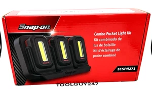 SNAP ON TOOLS  2,700 Lumen 3 Combo Pocket Lights Kit (Red) ECSPH271 SHIPS FREE!! - Foto 1 di 14