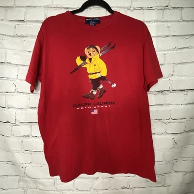 Camiseta Polo Y2K Vintage Años 90’s Deportiva Mujer’s Rojo Polo Oso Talla Grande Hecha en EE. UU. Foto 1 de 4