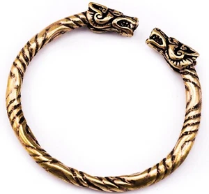 BRONZE Wikinger Armreif Viking Drache  Gr.M  Armspange Drachenkopf - Bild 1 von 4