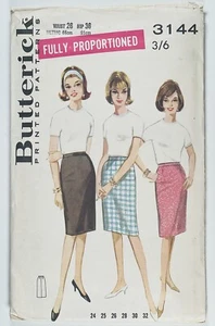 Gonna slim proporzionata anni 60 modello cucito Butterick 3144 manca fianchi 36" - Foto 1 di 4