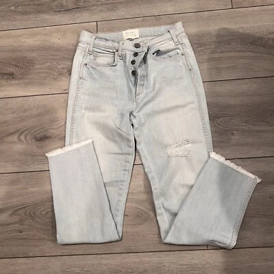 Женские состаренные джинсы McGuire с высокой талией на пуговицах из денима размер 26 - Изображение 1 из 4