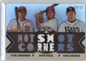 2012 Topps Triple Threads Relic Combos Sepia /27 Ryan Zimmerman David Freese