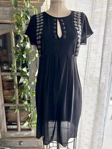 Soca St John Kleid Perlen Seide Flatterärmel schwarz Damengröße Small SoCa - Bild 1 von 12