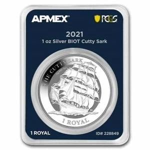Territorio Británico del Océano Índico 1 Real 2021 Plata 1oz. Prooflike The Cutty Sark - Imagen 1 de 4
