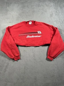 NASCAR Dale Earnhardt Jr Sweater Large Red Cutoff Cropped #8 Budweiser Vintage  - Picture 1 of 9