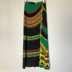 Maxi Falda Rita Russo De Colección Años 70 Colorida Italiana Pucci-esque Lana 26 Pulgadas Cintura - Imagen 1 de 14