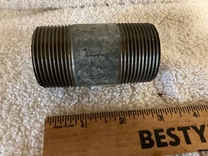 Lote de 2 Pezones de Pipa Galv 1 1/4” X 3” Largo SCH 40 Nuevo Antiguo Stock - Imagen 1 de 2