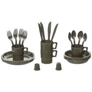 Kunststoff Geschirr-Set MFH, oliv - 26-teilig - Bild 1 von 1