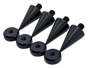 Precisiongeek BLACK 4x BIG M6 Speaker Spikes + 4x Aluminium Spike Pads Chamfered - Picture 1 of 2