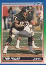1990 NFL Card Chicago Bears Score #382 Tom Thayer 