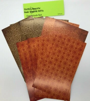Cardstock Set 8.8”x5” Gloss Red and Brown Floral Cardstock Item #25 - Image 1 of 2