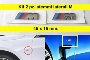 n 2 Stück Seitenwappen M Sport 3D 45x15mm für BMW ABS Aufkleber Logo Fries Badge - Bild 1 von 8