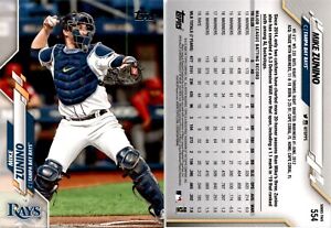 2020 Topps MIKE ZUNINO Baseball Card 554 Tampa Bay Rays