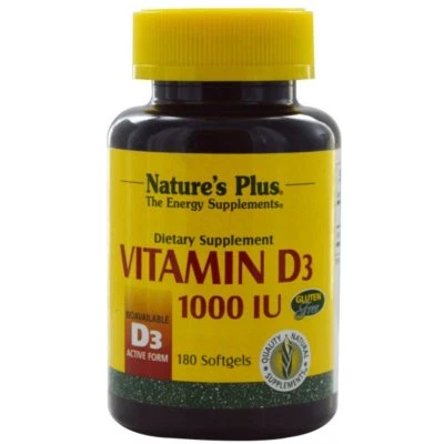 Vitamin D3, 1000 IU (180 Softgels) - Nature's Plus € 235,91 /  kg - Immagine 1 di 2