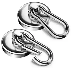 Große Magnethaken, 2er Pack, super starke Magnete mit drehbarem Karabiner - Bild 1 von 6