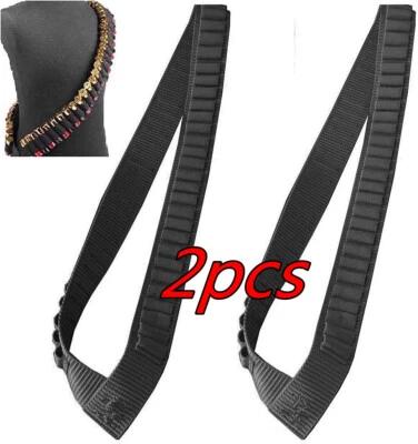 2 piezas Eslinga bandolera con caparazón de escopeta para 50 rondas para caparazones de 12 y 20 ga de alta resistencia Foto 1 de 4
