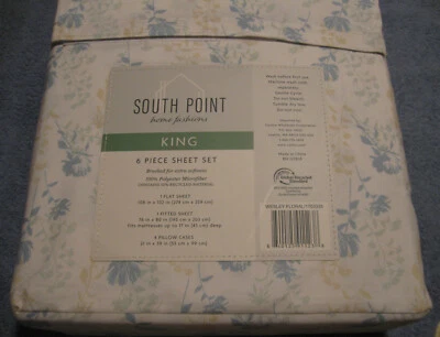 South Point Home Fashions Juego de Sábanas de Microfibra King 6 Piezas Precioso WESLEY Floral Foto 1 de 4