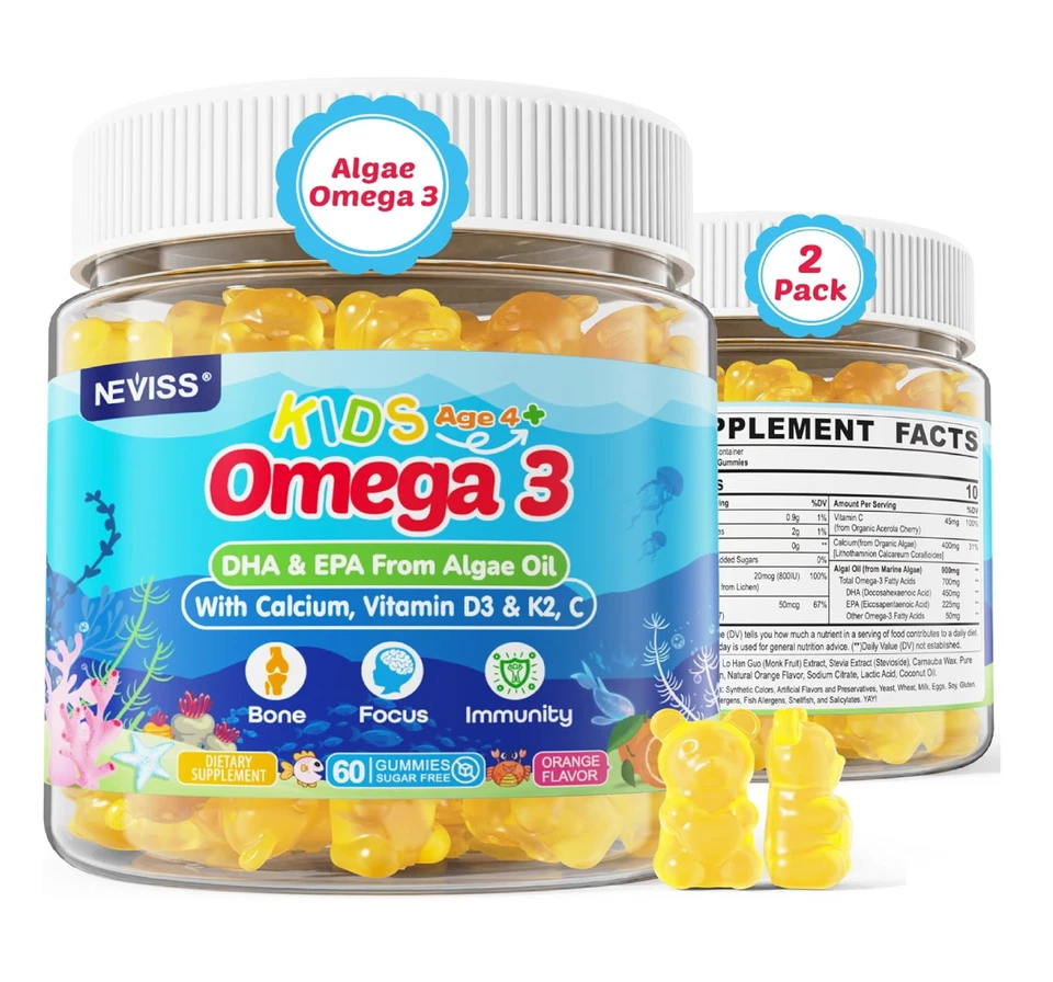 Gomitas NuBest Omega-3, con ALA de aceite de linaza, 60 gomitas veganas para 2+ años Foto 1 de 1