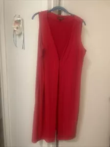 Pretty Iman Long Red Open Front Vest Large - Picture 1 of 6