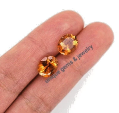 1 pair yellow Gold Diamond Loose 1Ct 4x6 mm Oval Cut VVS1 Grade Gemstone +1 gift - Image 1 of 4