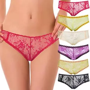 Women's Sexy Lace Bikini Hipster Briefs Panties Underwear-6PK - Picture 1 of 3