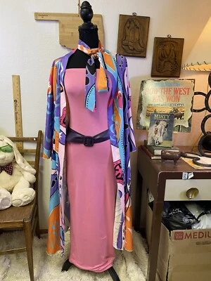 Maximalist Y2K Vibe Charlotte Russe Tube Top Maxi Dress Colorful Kaftan & Belt! - Image 1 of 4