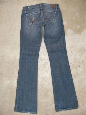 Jeans Peoples Liberation Bella Bootcut Wm tamanho 27 azul desgastado + estrela Pocs L33.5 - Imagem 1 de 4