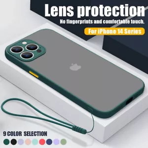 For iPhone 14 13 Pro Max 12 11 X XR 8 SE Shockproof Armor Matte Strap Case Cover - Picture 1 of 27