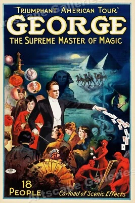 “George - The Supreme Master of Magic” 1920s Vintage Style Poster - 16x24