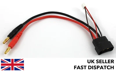TRX Male Balance Lipo charge cable/lead 3S to 4mm Bullet/Banana *Traxxas Compat* - Image 1 of 4