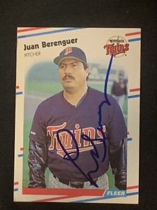 Juan Berenguer Minnesota Twins Signed Auto 1988 Fleer Card #3 ~ COA